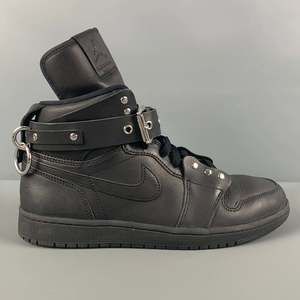 COMME des GARCONS x AJ1 FW19 Bondage Black Leather High Top Sneakers